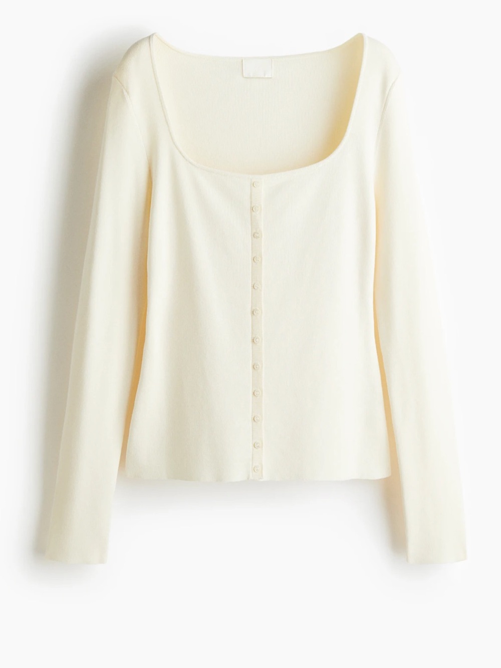 H&M Cream Square-Neck Button-Front Women's Top